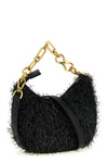 the twinset mini croissant handbag is distinguished by a crescent-shaped silho