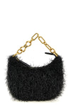the twinset mini croissant handbag is distinguished by a crescent-shaped silho