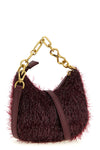the twinset mini croissant handbag in three-dimensional effect fabric
