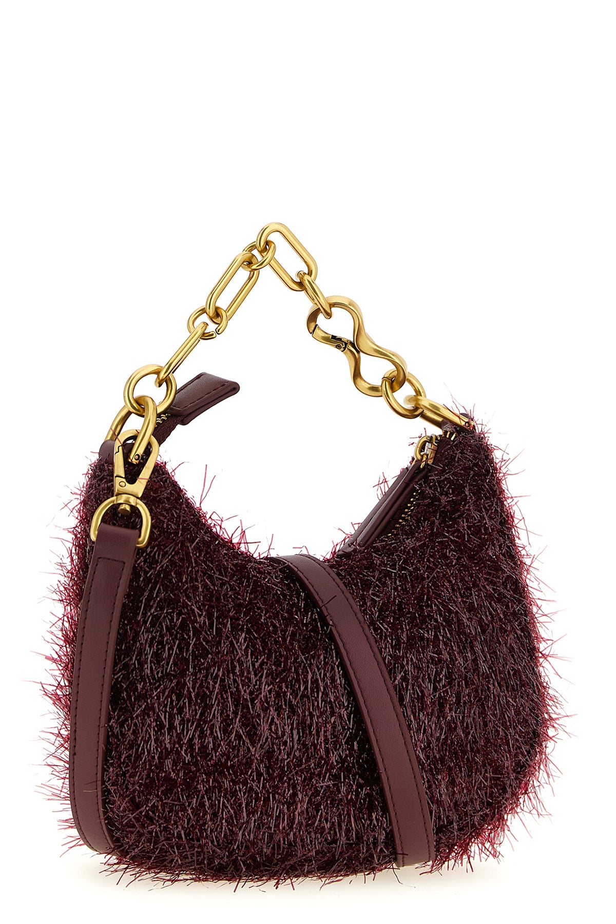 the twinset mini croissant handbag in three-dimensional effect fabric