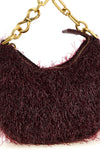 the twinset mini croissant handbag in three-dimensional effect fabric