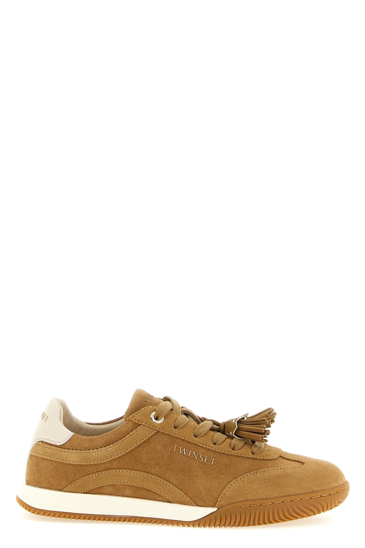 the twinset camel suede sneakers define a casual aesthetic