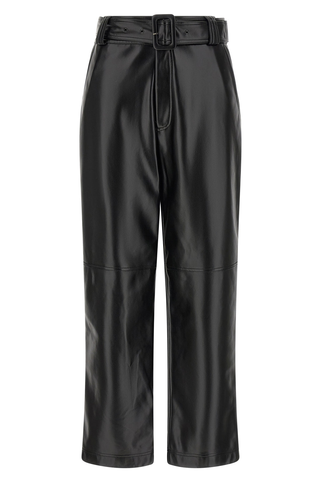 TWIN SET 42 the twinset coated fabric trousers define a rigorous silhouette through a high-w
