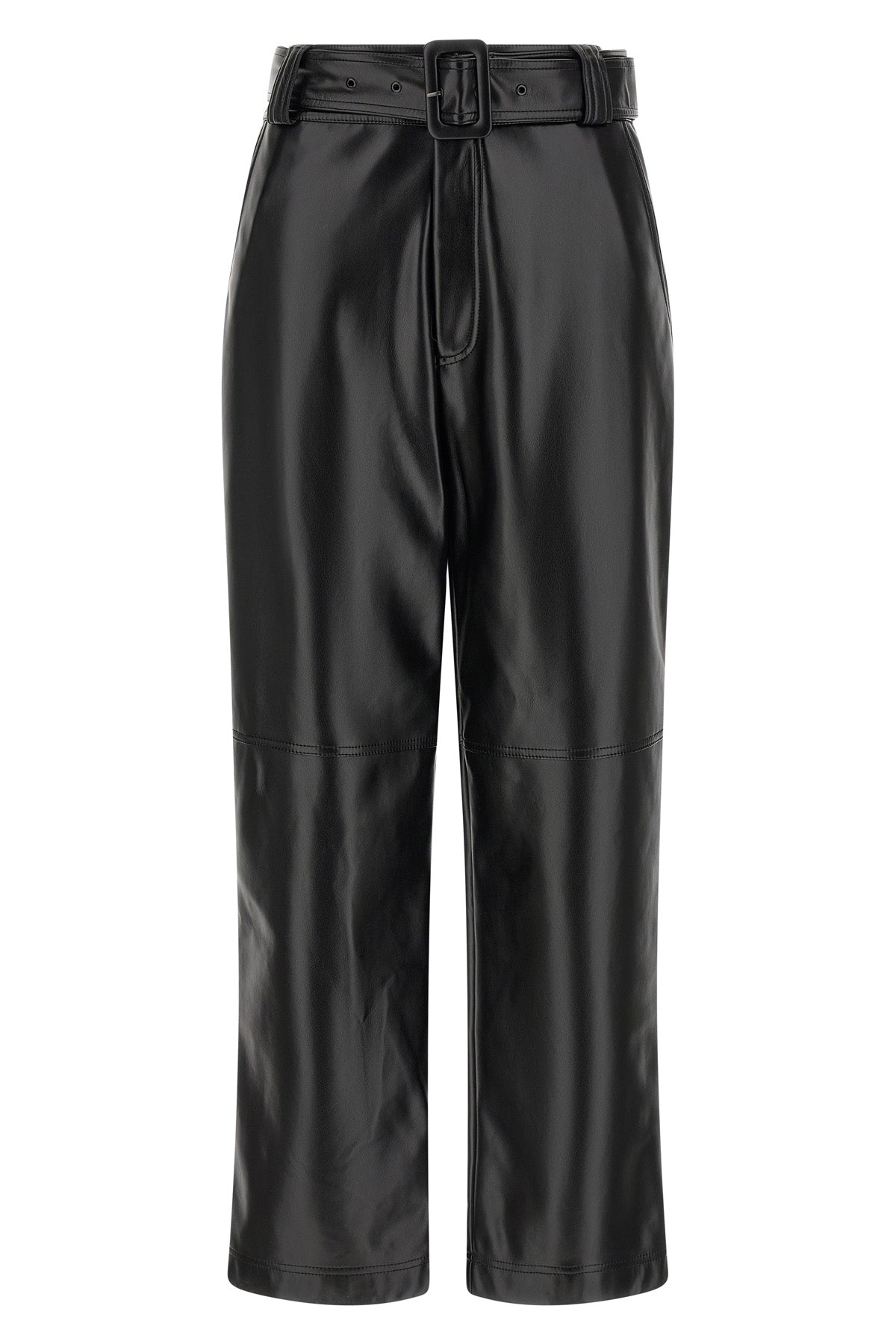 the twinset coated fabric trousers define a rigorous silhouette through a high-w
