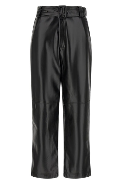 the twinset coated fabric trousers define a rigorous silhouette through a high-w