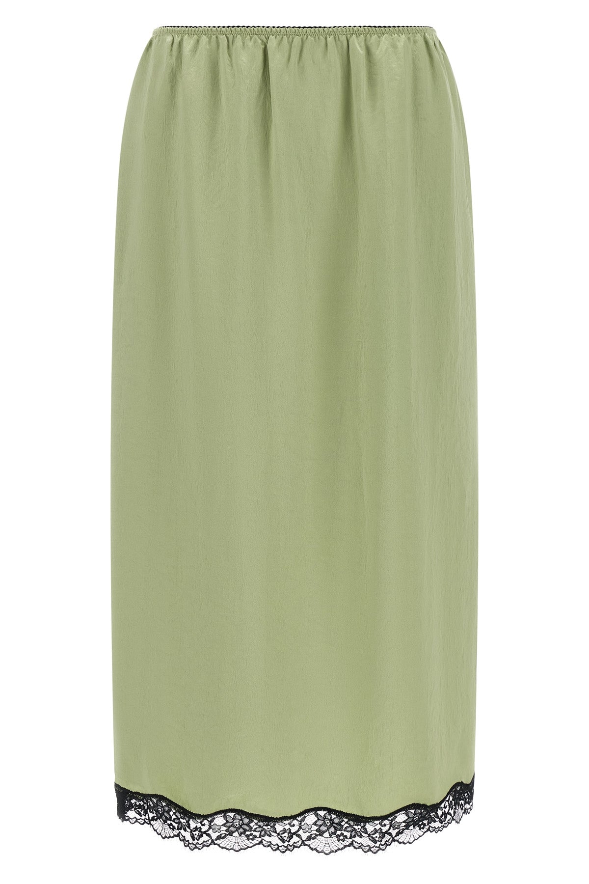 the twinset longuette skirt stands out for a fluid and slippery silhouette