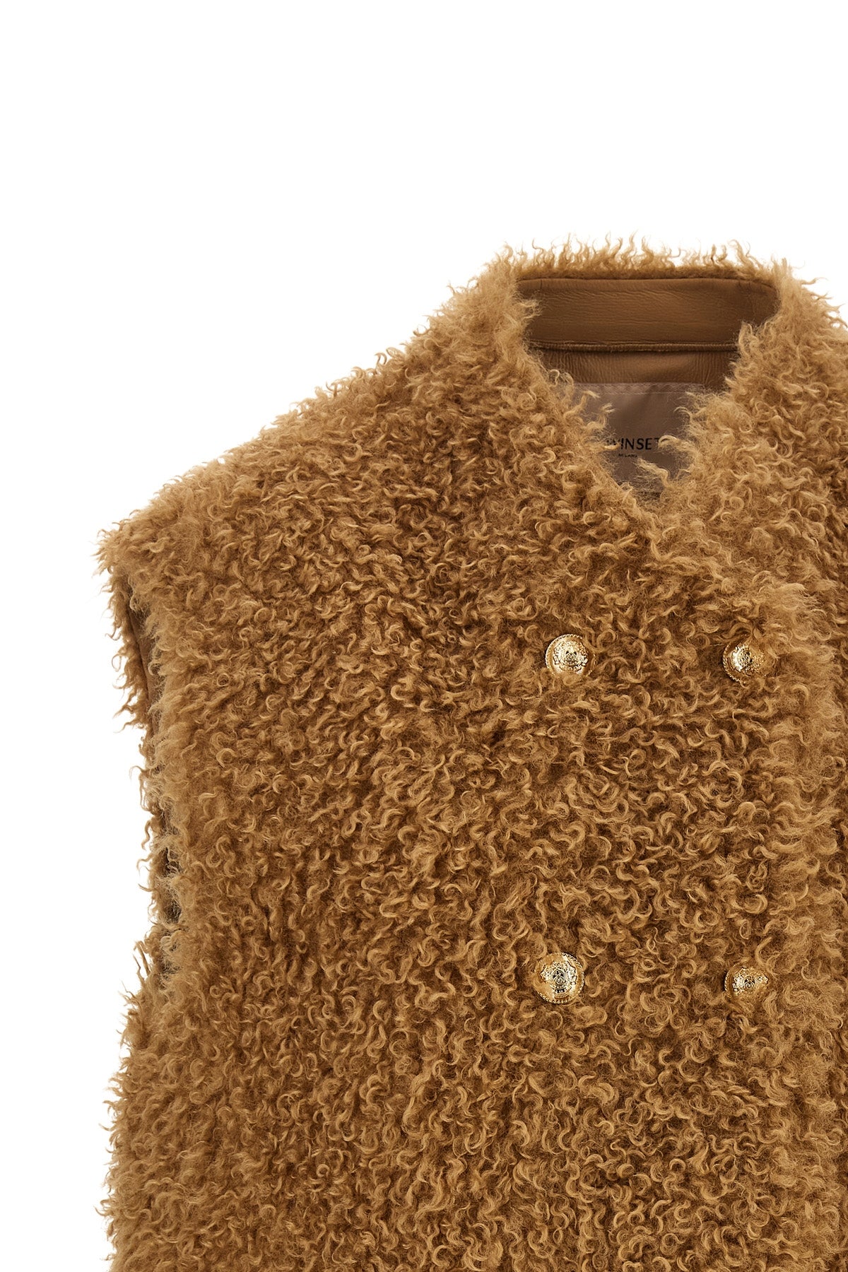 the twinset double-breasted vest stands out for its structured and enveloping si