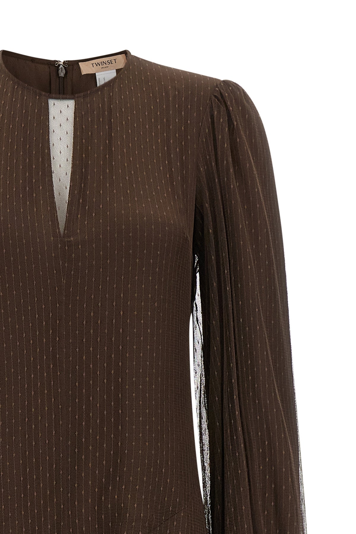the twinset long dress stands out for its fluid and feminine silhouette