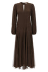 the twinset long dress stands out for its fluid and feminine silhouette