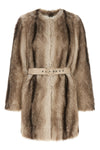 the twinset eco-fur coat redefines the volumes of outerwear through an envelopin