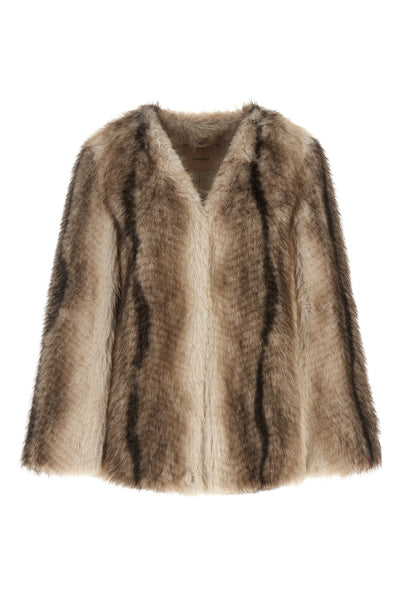 the twinset hood jacket redefines the volumes of the outerwear through a soft an