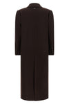 the double-breasted twinset wool blend coat is distinguished by a long and tailo