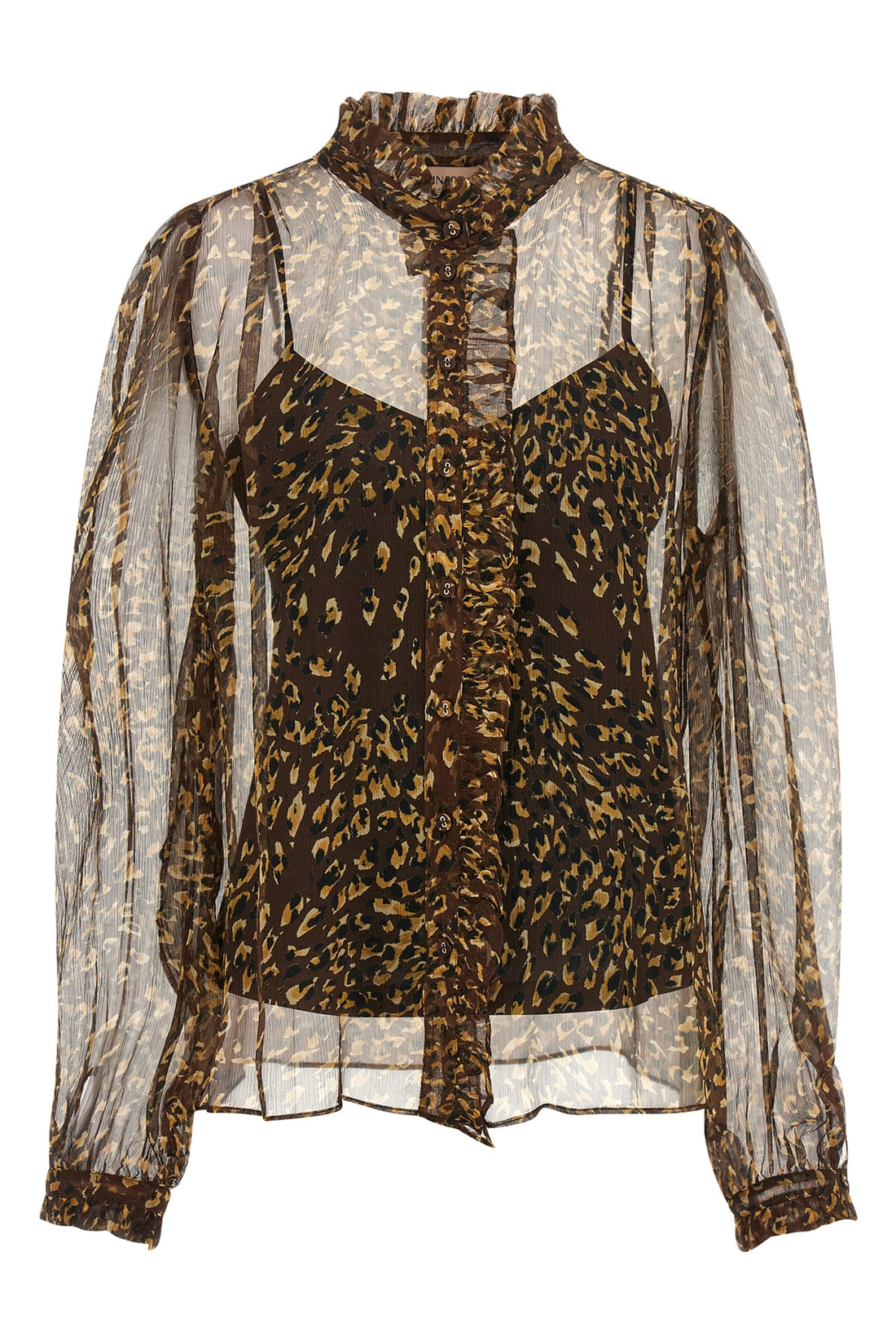 TWIN SET 40 the twinset shirt is distinguished by a fluid silhouette made of semi-transparen