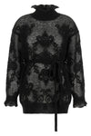 the twinset maxi black jersey redefines knitwear codes through a sophisticated p