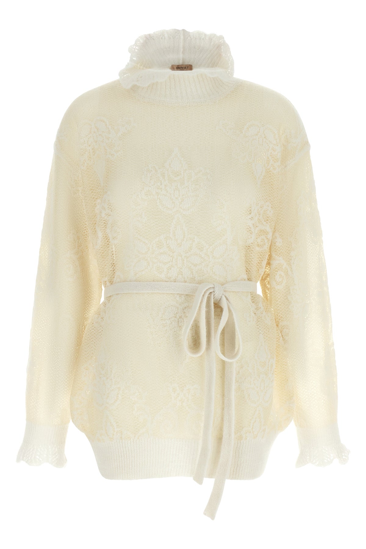 the maxi twinset knit redefines the codes of knitwear through a relaxed silhouet