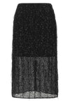 the twinset midi skirt is distinguished by a straight and structured silhouette