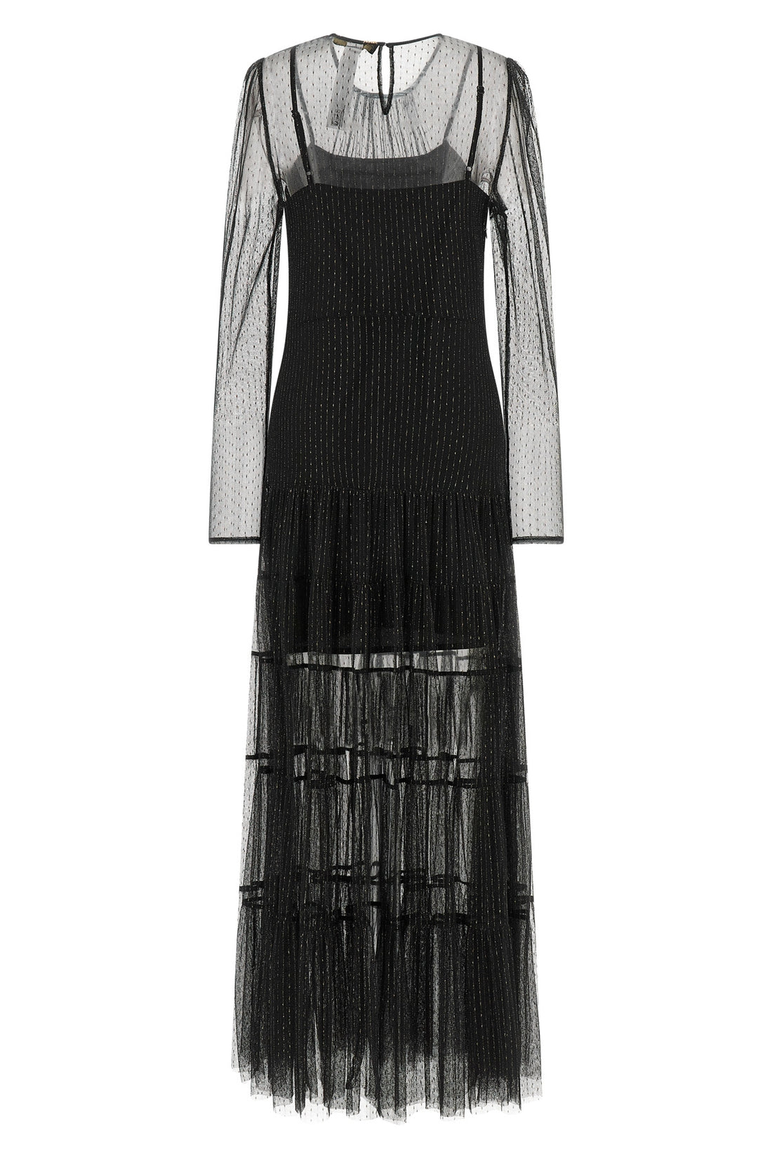 TWIN SET 38 the long twinset dress is distinguished by a layered construction that combines