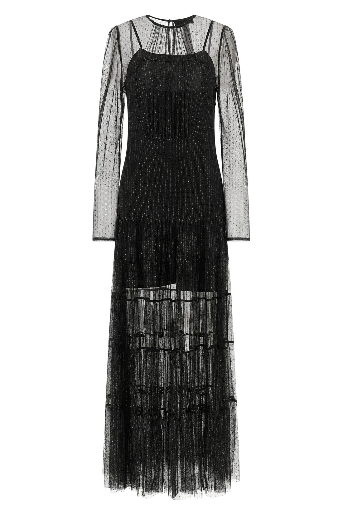 TWIN SET 38 the long twinset dress is distinguished by a layered construction that combines