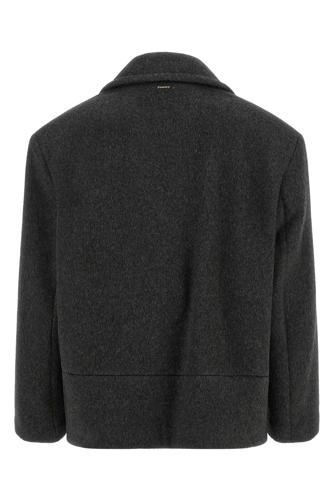 TWIN SET 38 the twinset caban redefines the codes of outerwear through relaxed volumes and s