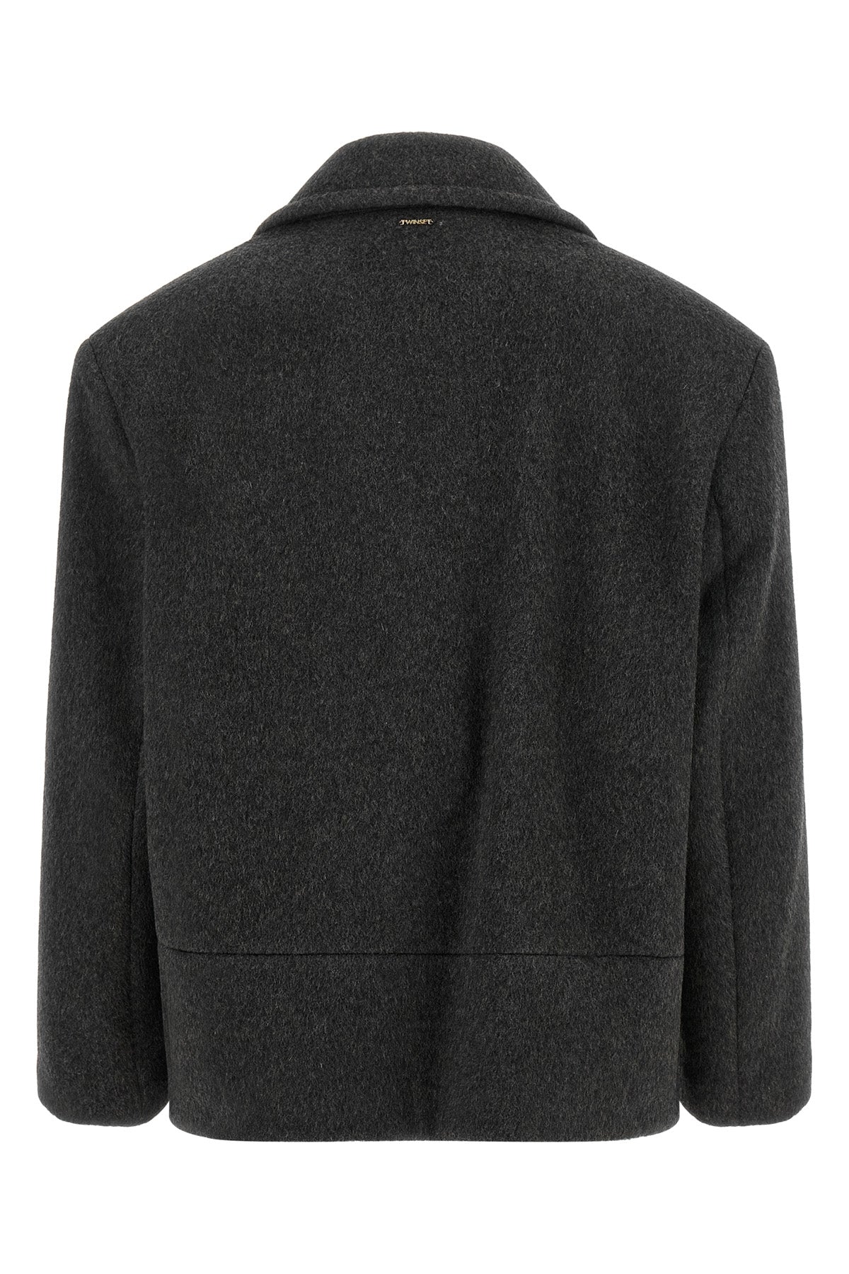 the twinset caban redefines the codes of outerwear through relaxed volumes and s