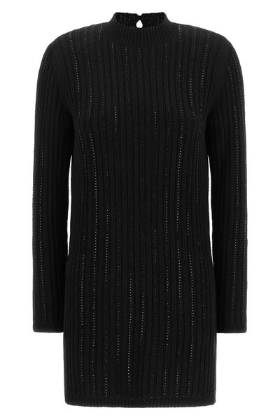 the black twinset ribbed knit mini dress redefines everyday elegance through an