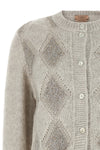 the twinset cardigan stands out for its sartorial construction in a fine alpaca