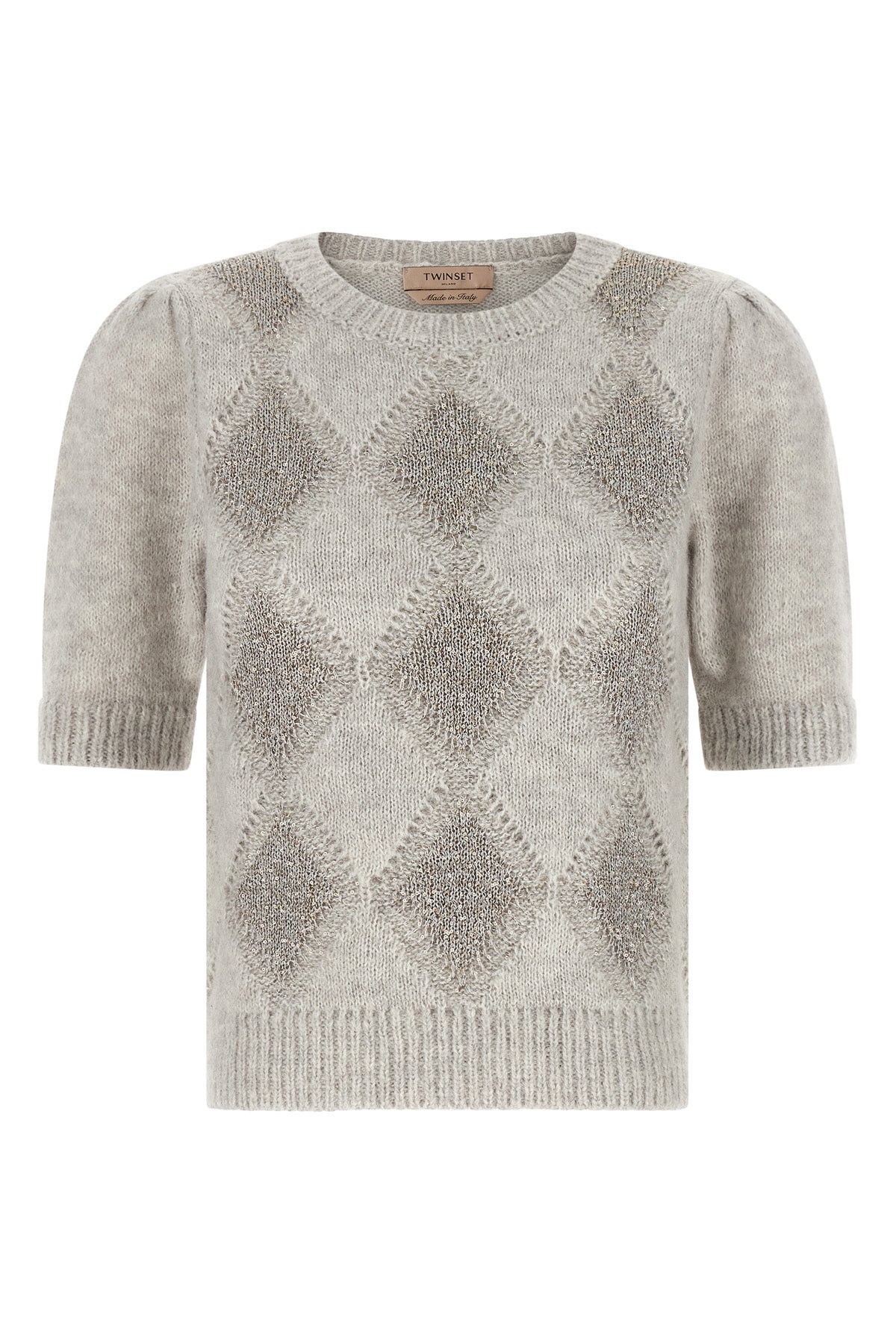 the twinset short-sleeved sweater reinterprets classic knitwear through a precio