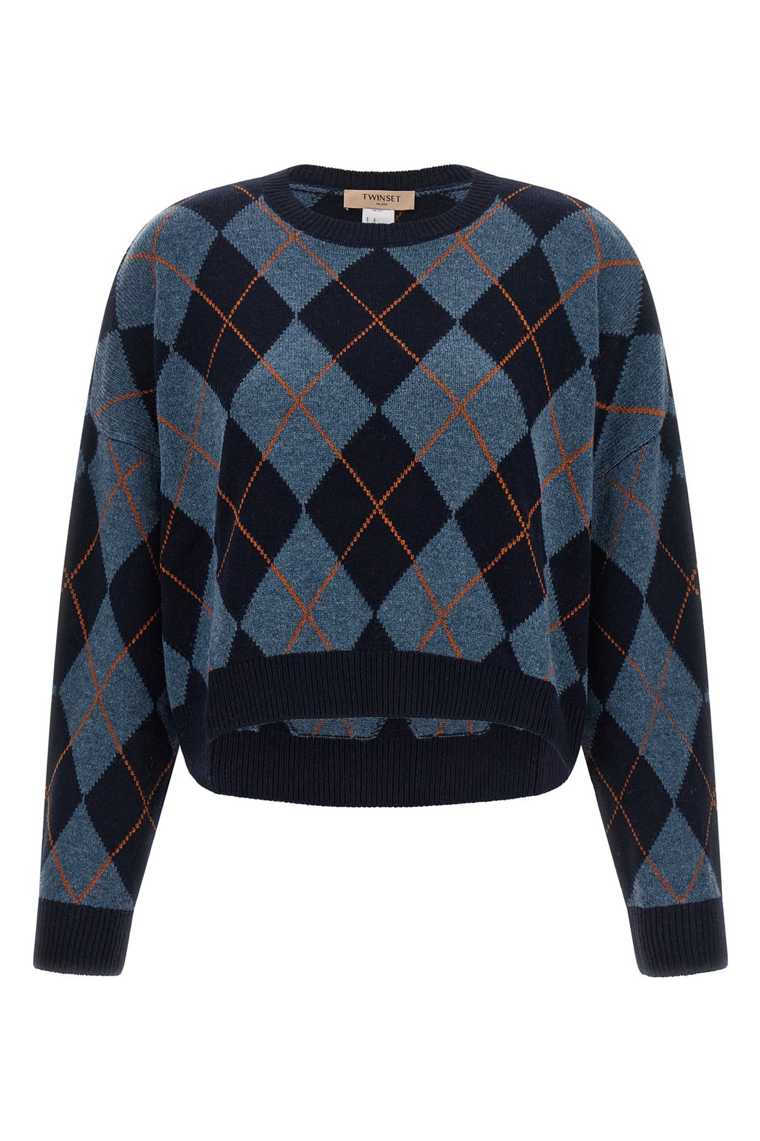 TWIN SET M-L the twinset crewneck sweater redefines classic knitwear through a silhouette