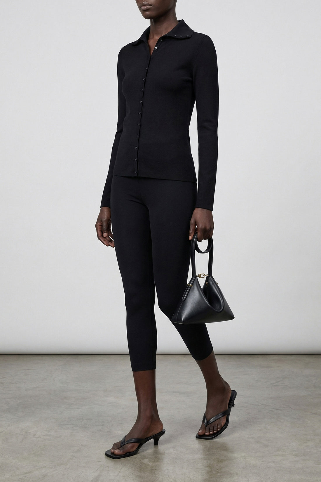 TOTEME M capri stretch knit viscose leggings