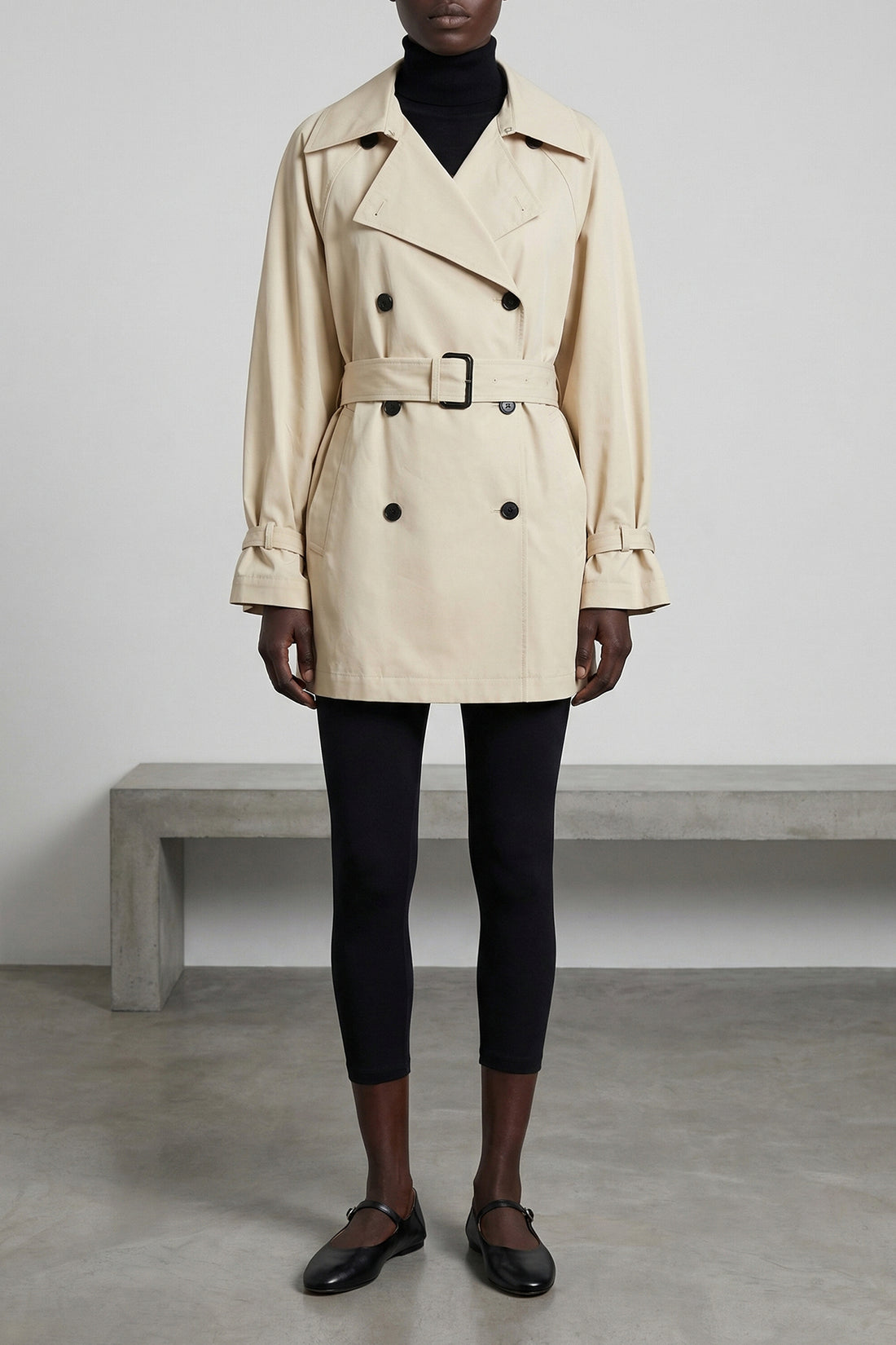 TOTEME 34 washed cotton stone double-breasted fabric trench coat