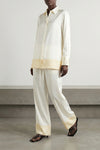 soft tuxedo shirt in heavy satin viscose
