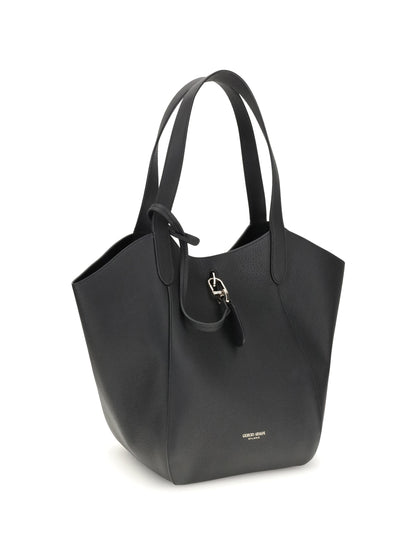 GIORGIO ARMANI OS medium suede shoulder bag