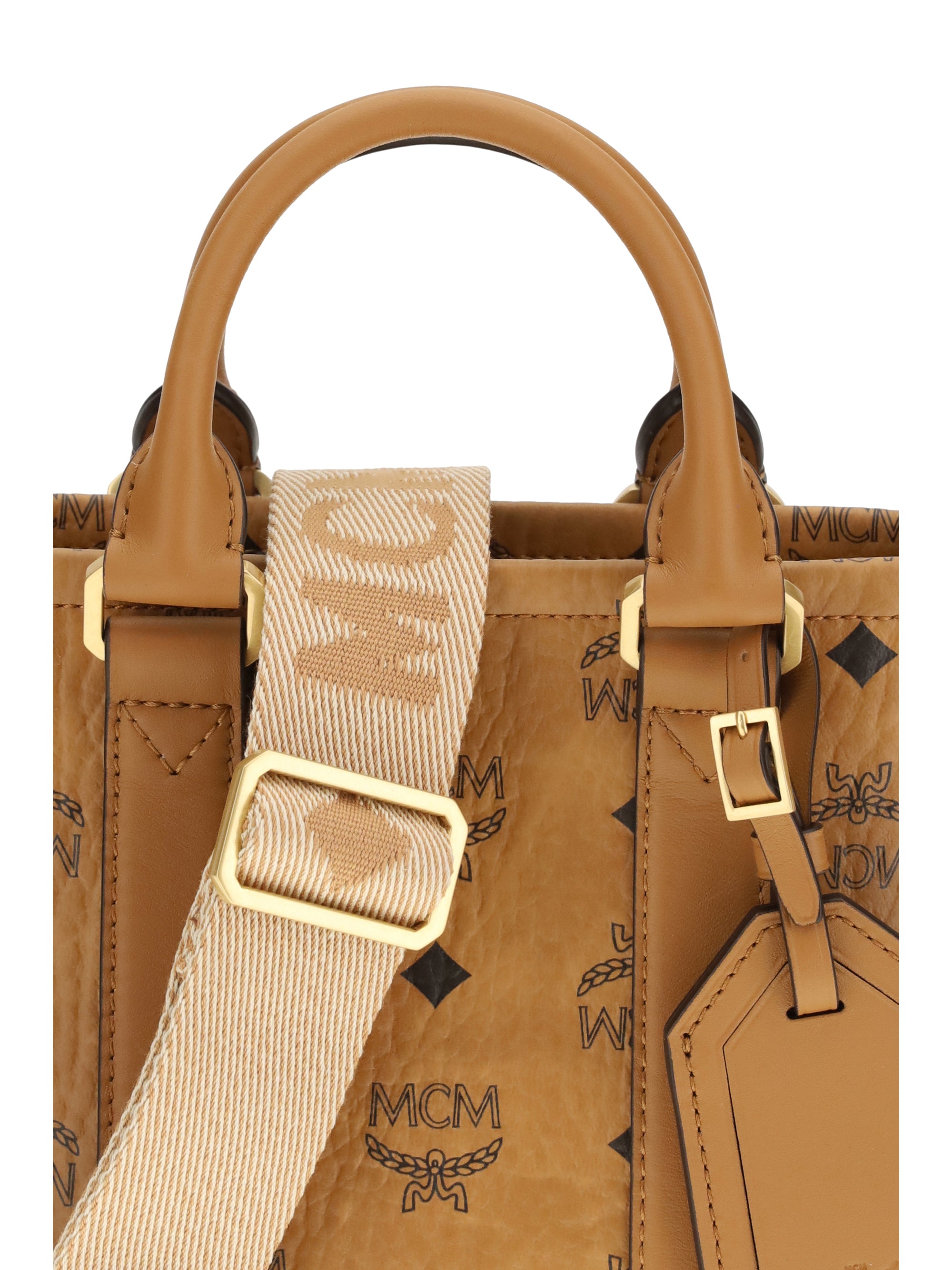 MCM OS aren mini printed canvas tote bag