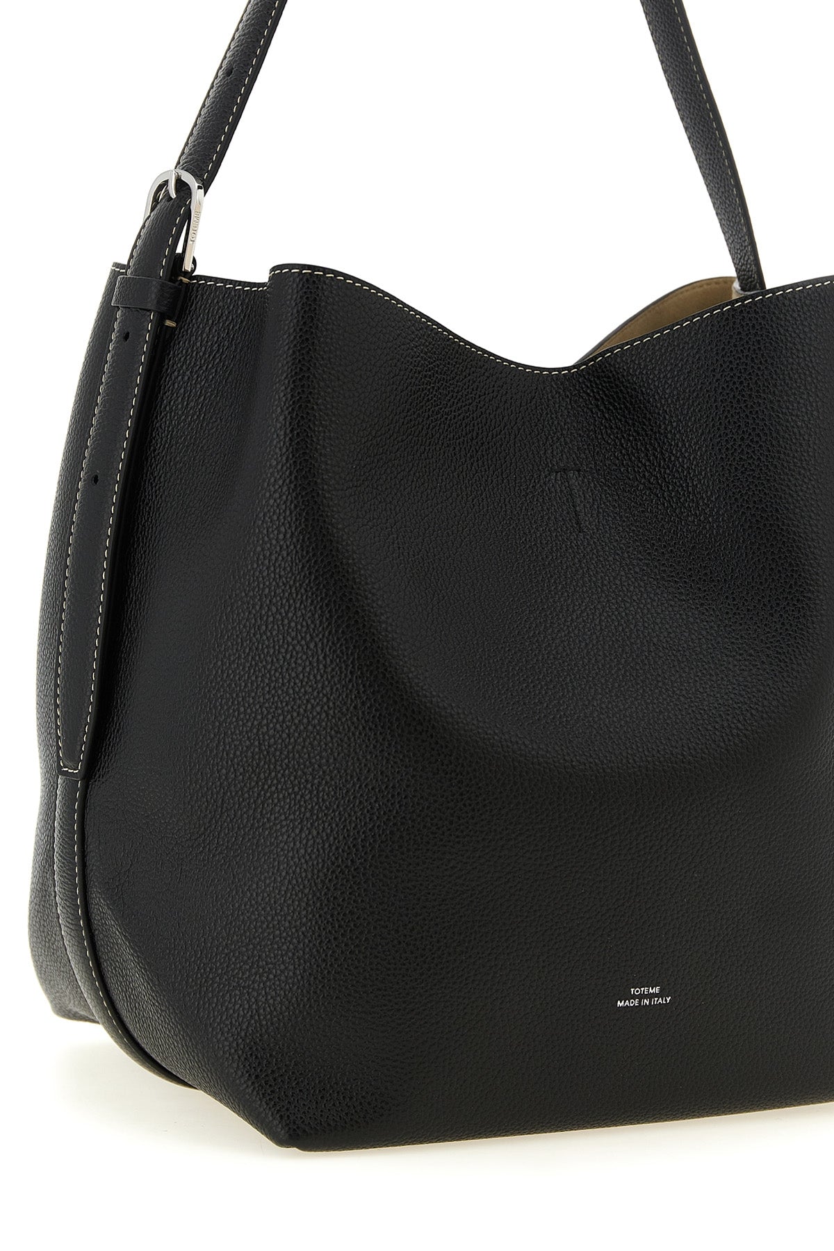 the toteme medium belted shoulder bag in grained leather tote is distinguished b