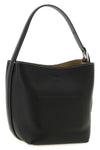the toteme small belted tote handbag in black hammered leather stands out for it