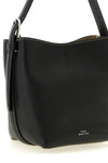 the toteme small belted tote handbag in black hammered leather stands out for it