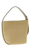 the toteme petite belted tote bag in cashew hammered leather embodies the essenc