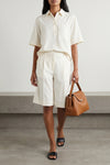 bermuda shorts in viscose and wool blend