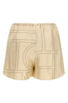 toteme short in medium-weight silk twill embroidered