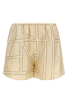 toteme short in medium-weight silk twill embroidered
