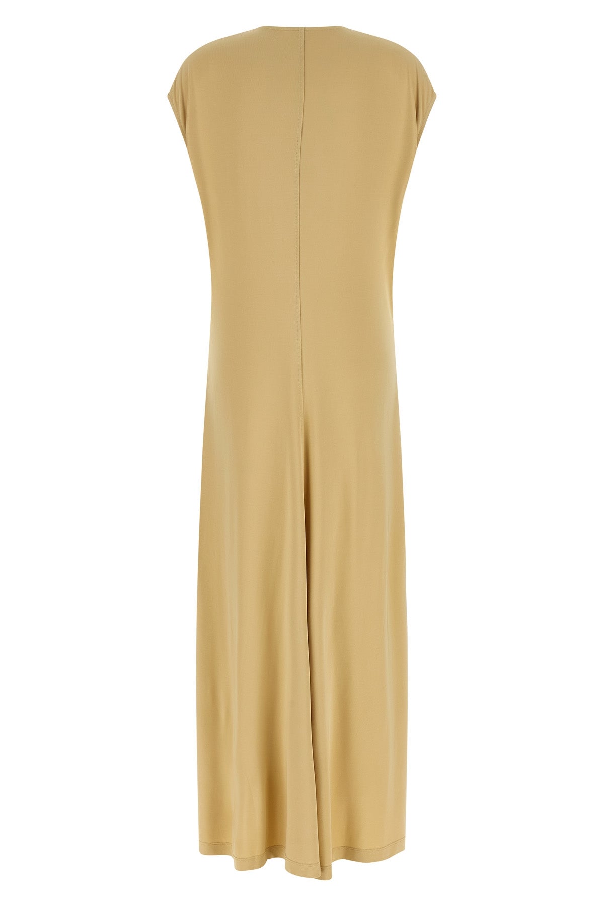 long v-neck sleeveless dress in knitted jersey