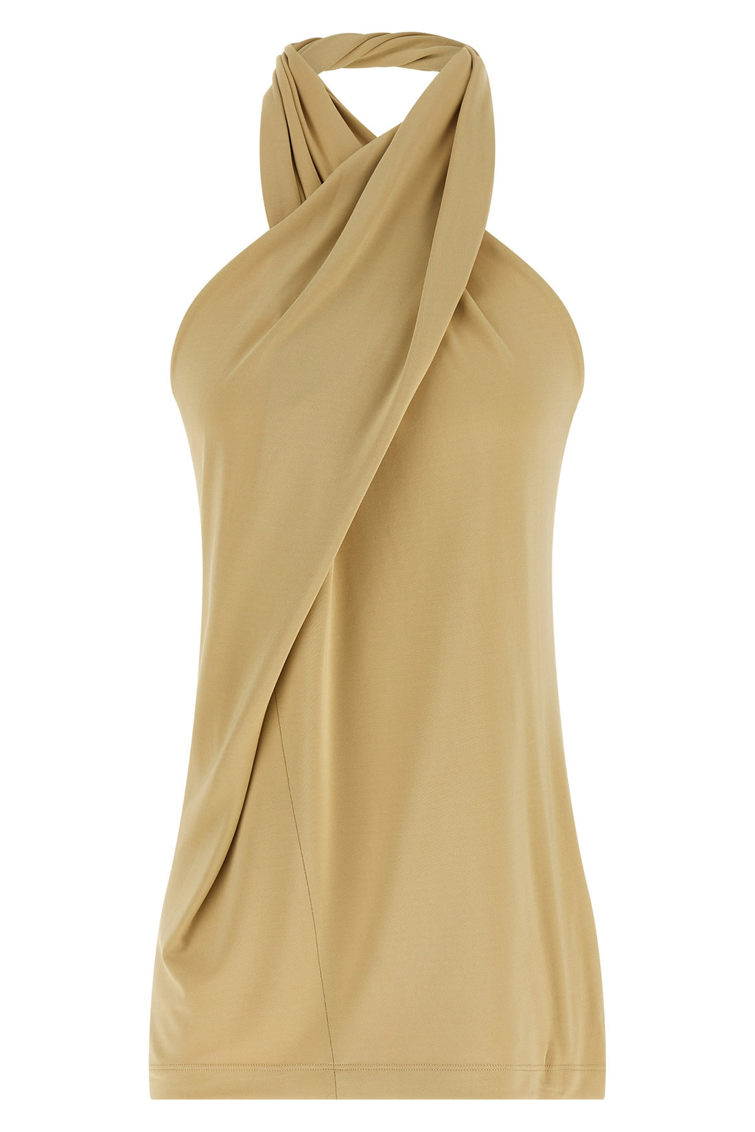 TOTEME M twistato hatler top in compact knit jersey