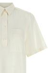 fluid polo shirt in wool and viscose blend
