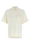 fluid polo shirt in wool and viscose blend