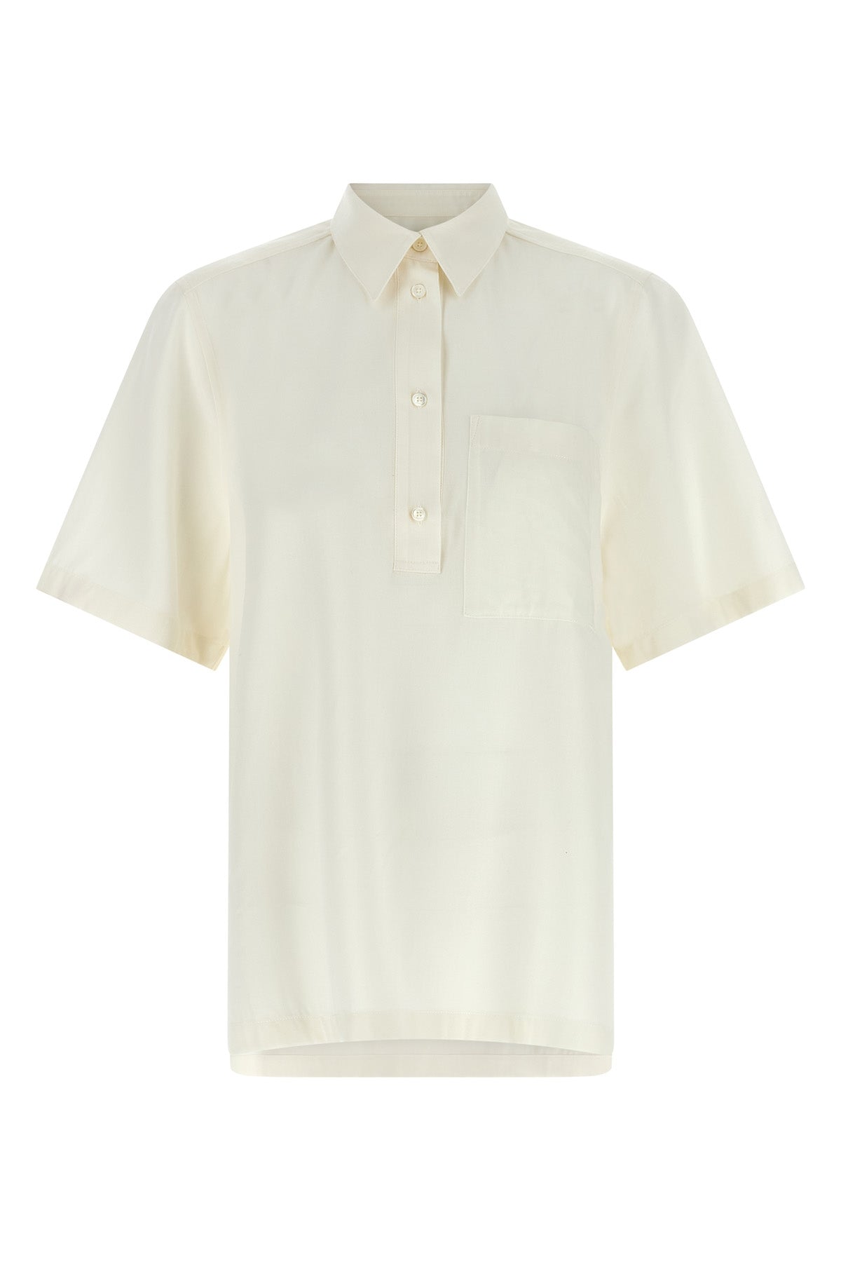 fluid polo shirt in wool and viscose blend