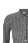 the toteme shirt is distinguished by a rigorous ribbed knit that defines the sil
