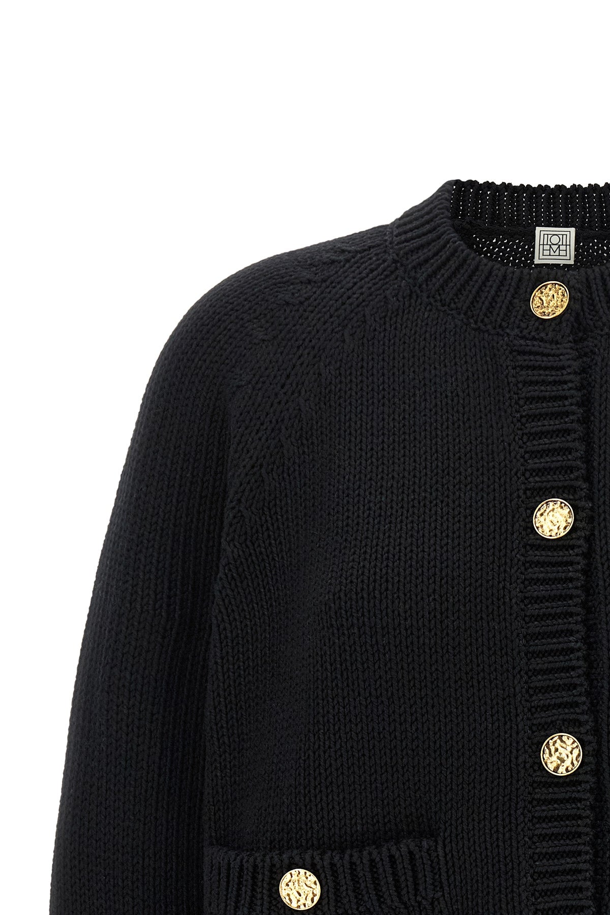 the toteme cardigan in pure organic cotton defines a new essential aesthetic