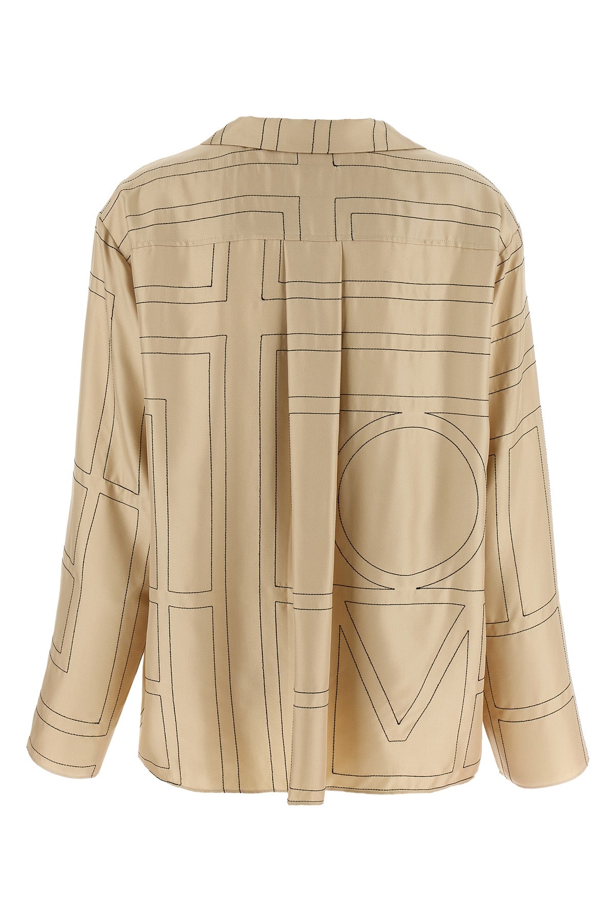 toteme shirt in medium-weight silk twill embroidered