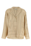 toteme shirt in medium-weight silk twill embroidered