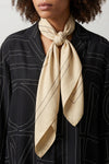 monogram embroidered silk scarf
